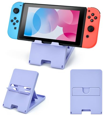 DLseego Stand for Switch OLED/Lite/,Adjustable Anti-slip Playstand Foldable Portable Holder Stand for Switch Console,Purple