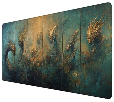 Large Mouse Mat Gaming Mouse Pad 600x300x3mm,Gaming Mouse Pad, Mouse Pad (Dragon) XXL mouse pad, improved precision and speed, NonSlip Rubber Base Desk Mat, Durable Stitched Edges Mousepad (Grey) BAR