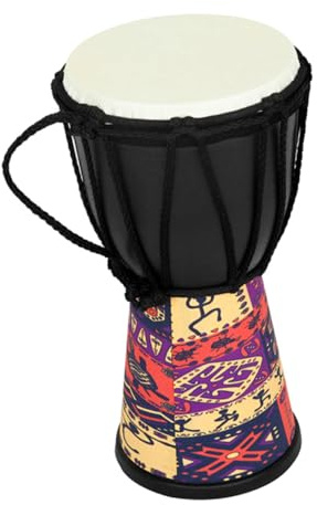 SUPVOX Tamburo Djembe per Principianti Ragazzo Ragazza 4 Pollici Leggero Strumento a Percussione a Mano Africano per Attività Musicali Scolastiche e Spettacoli