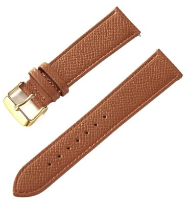 NASUNJIA Palmtryckt Läderarmband Klockarmband I Äkta Kohud Handgjort Blå Gul Brun Brun Herrarmband For Damklocka(Brown gold buckle,24mm)