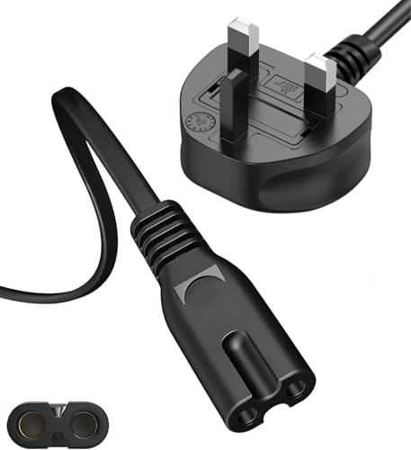 TV power cable, 250V-3A 3M 2 Pin Mains Power Lead Fig Figure 8 Cable Compatible Electrical Cord Compatible Samsung,Lg,Panasonic,Roku,Hisense,Sharp,Hisense TV,PS4 PS5 Xbox