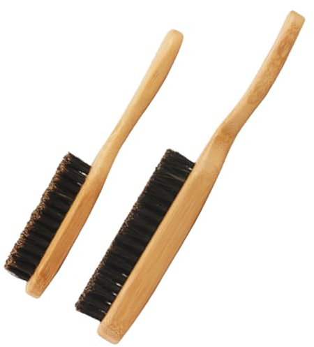 HEALEEP 2 Stück Pack Bart Rundbürste Männer mit Ergonomischem Griff und Borsten aus Nylon zur Bartpflege und Reinigung im Friseursalon