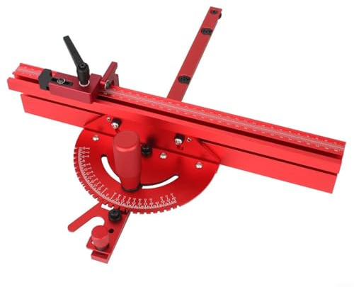 Präzisions Gehrungsanschlag aus Aluminium für Tischsägen: Mit Metrischer für SKALA, Flip-Stop & Winkelarretierung für 30mm/45mm T-Nuten, Robustes Zubehör für Holzbearbeitung,