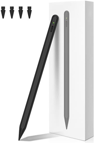Pencil 2a Generación para iPad 2018-2025, Lápiz para iPad con Carga Magnética Inalámbrica, Rechazo de Palma e Inclinación, para iPad 6/7/8/9/10, Mini 5/6, Air 3/4/5 M2 M3, Pro 11 y 12,9