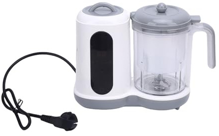Jiawu Fabricante de Alimentos para Bebés, Temporizador de Cocción Automática Al , Procesador de Alimentos para Bebés de Gran Capacidad, Vaporera y Licuadora para con Accesorios para (Enchufe de la UE)