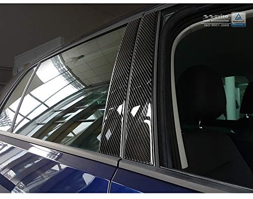 Avisa B-Säulen Blende kompatibel mit Audi A3 8V Limousine 2016- Schwarz Carbon