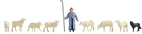 NOCH® Schafe und Schäfer, liebevolle Modelle, ideal für H0-Bahnanlagen und Dioramen