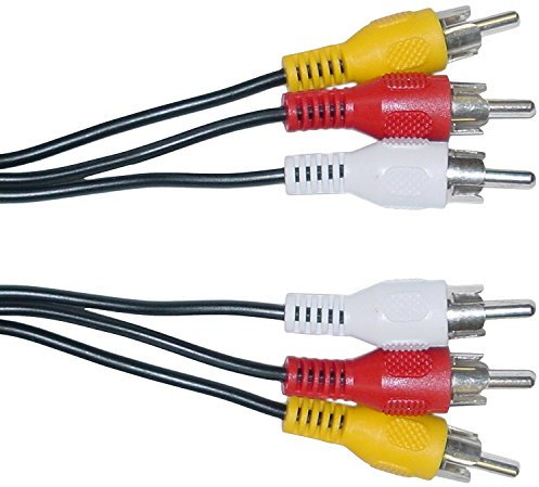 PENCILUPNOSE© 1.5m TRIPLE 3 RCA MALE to 3 RCA MALE PLUG AUDIO VIDEO SPLITTER AV ADAPTER CABLE LEAD