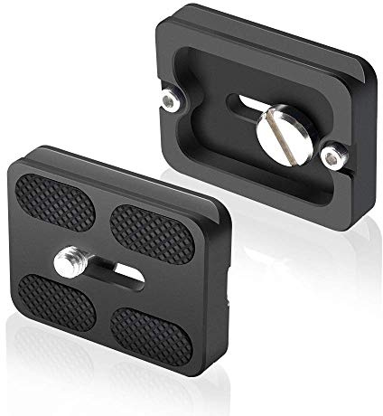 UTEBIT PU-50 Adaptador de Placa de Liberación Rápida de 2 Piezas Zapata Trípode de Cámara con Tornillo de 1/4 Compatible con Placa de Liberación Rápida de Cámara Cardán Swiss Eestándar