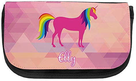 Kosmetiktasche mit Namen Elly und Einhorn-Motiv | Schminktasche | Viele Vornamen zur Auswahl