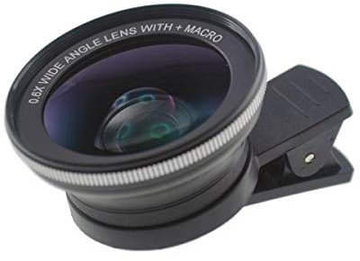 System-S Lentille Universelle à Clipser Grand Angle + Objectif Macro pour Smartphone et Tablette PC