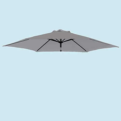 Green Bay Replacement Fabric Garden Parasol Canopy Cover for 3m 8 Arm Parasol - Grey
