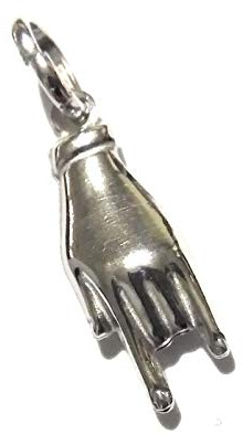 pendolo Corna placcato oro bianco in argento 925‰ cm1,5