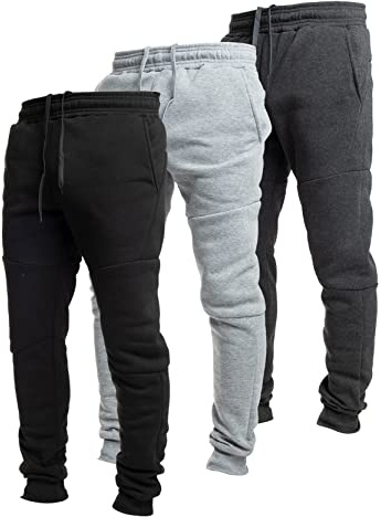 Ultra Performance 3 Pack Fleece Active Tech Joggers for Men, Mens Sweatpants with Zipper Pockets