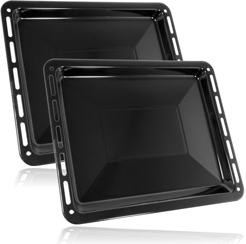 SPARES2GO Lot de 2 plats à rôtir compatibles avec four Indesit 455 mm x 370 mm