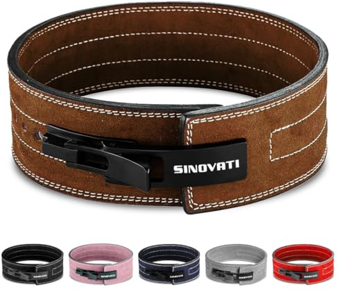 SINOVATI Premium Gewichthebergürtel KDK Gürtel aus Rindsleder mit Schnalle, Weightlifting Lever Belt für Fitness Powerlifting Krafttraining Bodybuilding, mit 8.5cm / 10cm Höhe, Frauen und Männer