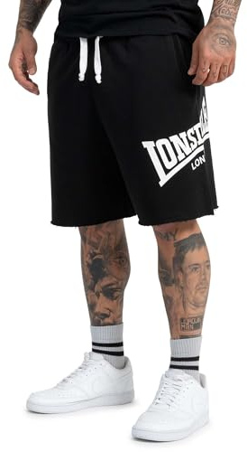 Lonsdale Herren Shorts Normale Passform POLBATHIC Black/White 3XL