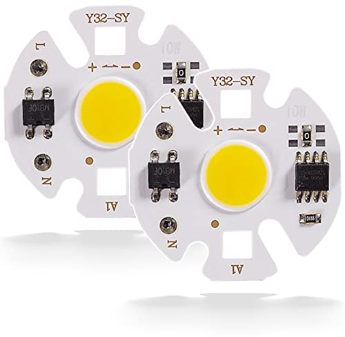 2Pcs 3W 5W 7W 10W 12W COB LED Chip Light 220V Chip Lampada Per Faretto Proiettore Nessun Driver Necessario Accessori Per Illuminazione Fai Da Te Bianco Caldo,Bianco Caldo,AC220V 5W