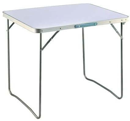 Rigogo 80cm Faltbarer Campingtisch, tragbarer Faltbarer Picknicktisch mit stabilen Aluminiumbeinen und Tragegriff, leicht für den Innen-Außenbereich, 80x60x69cm, weiß