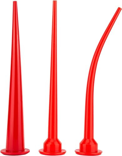 Three kinds of red long sausage glue nozzle,caulking nozzle extension