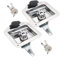 MENAYODA Lot de 2 outils de verrouillage pliables en acier inoxydable avec 2 clés pour camion, remorque, camping-car