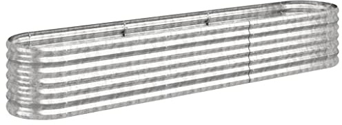 vidaXL Garden Raised Bed Galvanised Steel 224x40x36 cm Silver