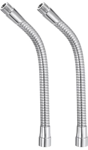 PATIKIL 10 Microphone Col Cygne, 2pcs 5/8-27 Filetage Métal Universel Tuyau Flexible Bras Col Cygne Tube Rallonge pour Multifonction DIY, Argent Ton