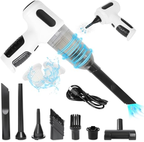 Handheld Vacuum Cleaner Mini Car Hoover Cordless Powerful Hand Held Vacuum Cordless Portable Car Vacuum Cleaner with 9000Pa Rechargeable for Pet Hair Desk Bedroom Home Office Keyboard Cleaning