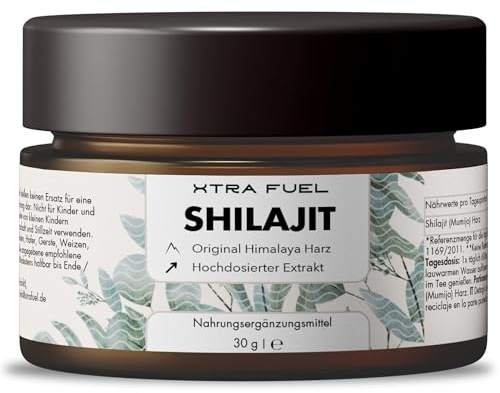 Shilajit Harz Original - 100% reines Himalaya Mumijo Shilajit (hochdosiert), 600mg pro Tagesdosis, reich an Fulvin- und Huminsäure, 85+ Mineralien, ohne Zusätze - vegan & geprüft, 50 Portionen (30g)