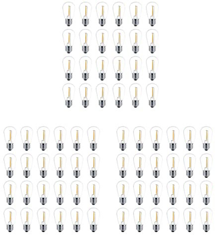 TsoLay 72 Pack 3V LED S14 Licht Glühbirnen, Bruchsichere Draussen Solar String Kette Licht Glühbirnen, Warm Weiß