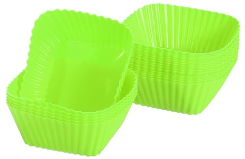 QUARKZMAN 36 Piezas Moldes de Silicona para Magdalenas para Hornear (Verde) | Moldes de Silicona Cuadrados, Antiadherentes, para Cocinar Huevos, Hornear Magdalenas, y Hacer Pasteles