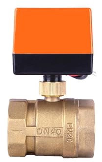 1-1/4 1-1/2 elektrische Kugelhahn 3-Draht 2 Punkt Steuerung 2 Wege DN 32 DN40 Messing Motorisierter Kugelhahn 220V 12V 24V(1-1/4,24VDC)