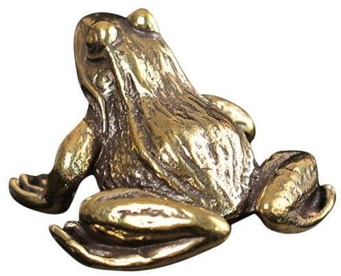 Yardenfun Figurine Grenouille Vintage en Laiton Mini Décor De Jardin Multifonction, Statue Décorative Réaliste, Objet Déco Bureau Et Maison, Décoration Extérieure Unique
