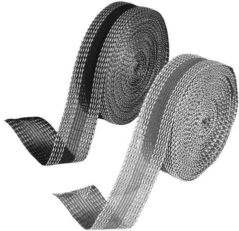 NHPY 2 PCS 10m Saumband zum Aufbügeln, Bügelband, Kleidung AufbüGeln Klebeband Saumband ür Hosen, Kleidung, Stoffe, Gardinen kürzen ohne nähen(10m schwarz + 10m grau)