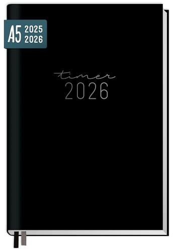 Häfft® Chäff-Timer 2025/2026 A5 Black Edition Kalender für 18 Monate: Juli 2025 bis Dez. 2026 - nachhaltig & klimafreundlich