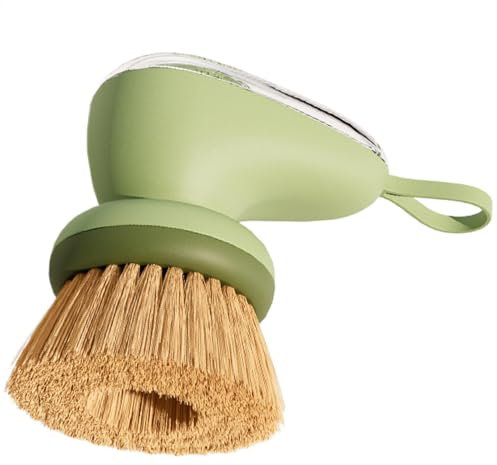 Dish Brush with Soap Dispenser, Sink Scrubber, Soap Dispenser Dish Brush, Palm Scrub Brush for Kitchen, Dishwashing Brush with Dispenser, Kitchen Sink Cleaning Brush, Soap-Filled Dish Scrubber, Sink
