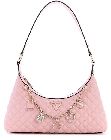 GUESS Damen Everlee Top Zip Shoulder Bag Umhängetasche, Rosenwasser