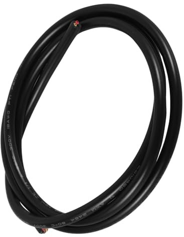 KONTONTY Sheathed Wire Household Power Protector Cord Round Sleeves Lamp Electric Cover Flexible Three Cable Extension Black