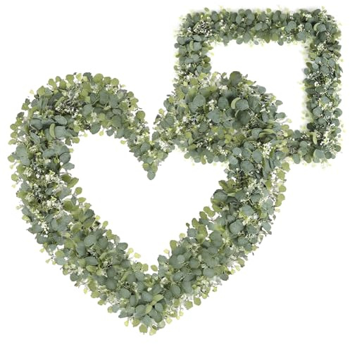 LUPATDY Lot de 2 plantes artificielles pour balcon, décoration de balcon, 180 cm, feuilles de pommier artificielles, guirlande pour mariage, cuisine, jardin, fête