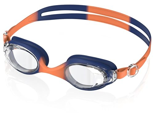 Ambienden Lunette Piscine Enfant Anti-Buée HD - Protection UV, Ajustement Rapide, Joint Silicone - Petite Monture Lunettes de Natation Unisexe 3-14 Ans, BLOR