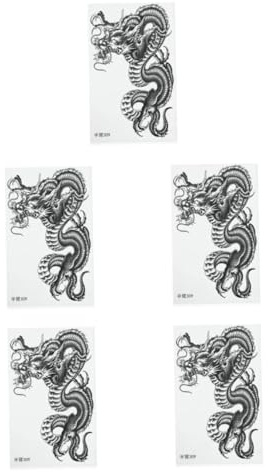 FOMIYES 5 Pièces Temporaires Dragon Extra Larges Autocollants Bras Imperméables pour Adultes Hommes Femmes Stickers Bras Pour Cicatrices Design Facile à Enlever