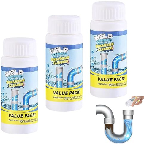 3 stück value pack rohrreiniger,value pack abflussreiniger,Sink Und Drain Cleaner, Abfluss Reiniger, Rohrreiniger Drain Cleaner für Badewanne, Waschbecken, Toiletten