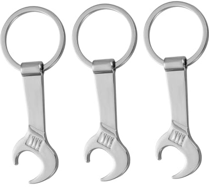 Kichvoe Lot de 3 Porte-clés Décapsuleurs Multifonctions en Métal Argenté Mini Format, Ouvre-bouteille Pratique et Compact, Accessoire Créatif pour Clés et Usage Quotidien