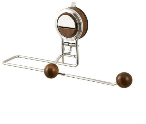 Porta carta igienica con ventosa e porta asciugamani per bagno e cucina, con design riutilizzabile con montaggio sottovuoto (marrone)