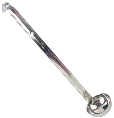 AMSLSIU Cucharón medidor inteligente de acero inoxidable con mango largo que mejora la comodidad y la seguridad en la cocina. Medición de salsas de acero