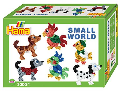 Hama 3506 - Geschenkpackung Kleine Welt Hund und Papagei, ca. 2000 Bügelperlen und 2 Stiftplatten