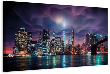 murando - Leinwandbild Amerika Stadt City, 150x50 cm, 1-teilig, Wohnzimmer | Hochwertige Leinwand, sofort aufhängbar, ideal fürs Wohn- oder Schlafzimmer, wasserfest und lichtecht, langlebig, stilvoll