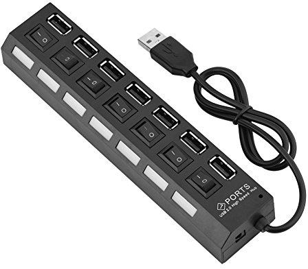 Wendry USB Docking Station,480Mbps 7 Port USB 2.0 Hub for Mobile Phone,Tablet PC,Keyboard,Mouse,Hard Drive,PS4,Xbox, Printer, Headphone,Scanner etc