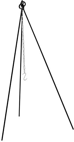 Andes Dutch Oven Steel Tripod with Hanging Chain & Hook, Outdoor, Portable Camping/Travel Cookware