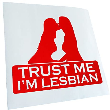 Kiwistar - Autocollant - Trust me, im Lesbian Lesbien, Rouge - G24 - pour Voitures, vélos, véhicules, Motos, cyclomoteurs, Tuning, vitres arrière